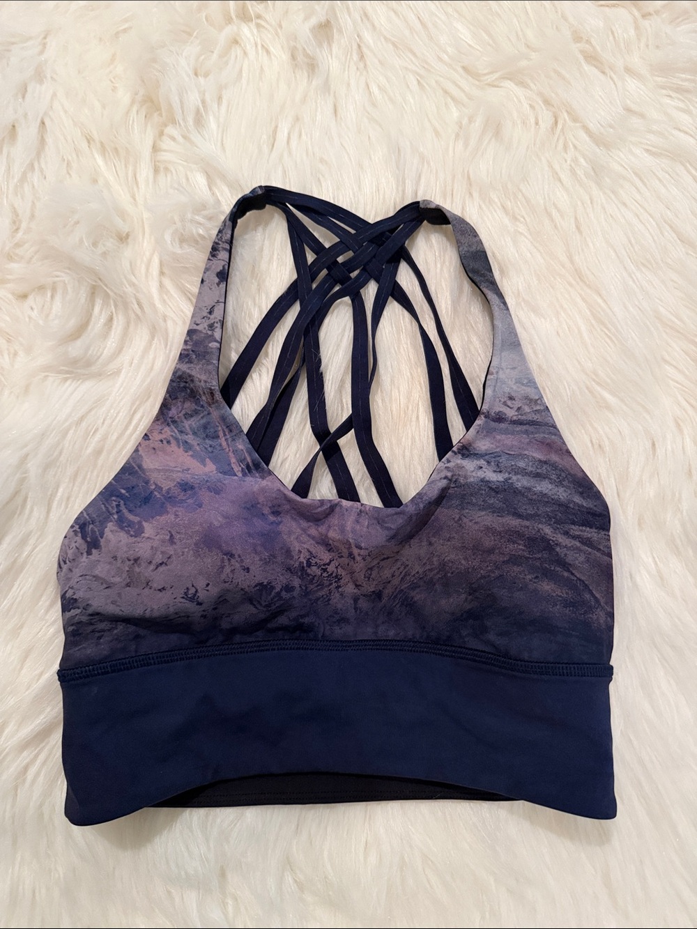 lululemon athletica Purple Marble Strappy Sports Bra